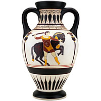 eSalesUSA Ancient Greek Vase Warrior Ceramic Pottery Amphora UrnGREEKVASE1214